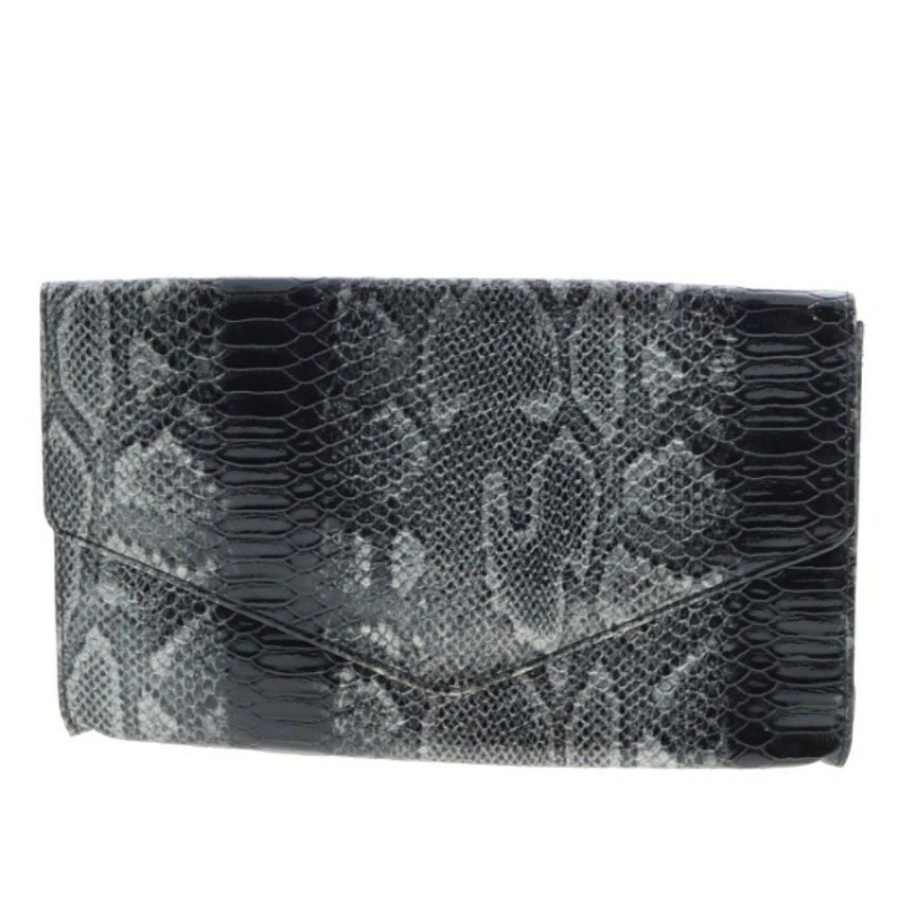 Bonita Bags New York Faux Snakeskin Print Clutch